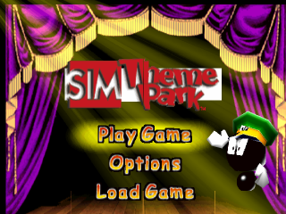 Sim Theme Park title screen for Playstation